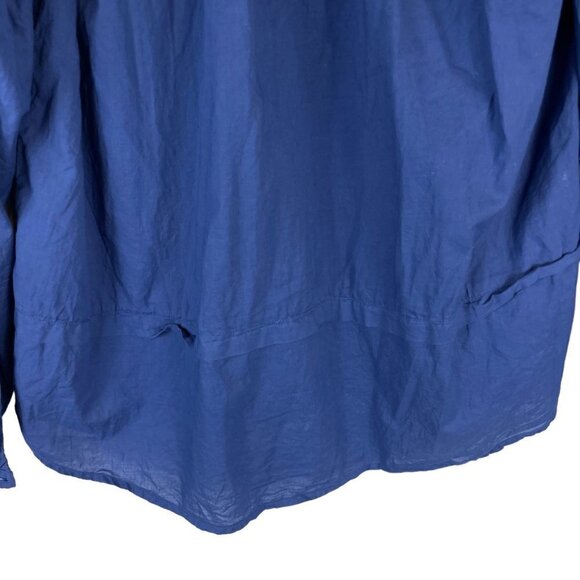 Xirena Ameli Keyhole Tie Neck Long Sleeve Hi-Low Blouse Navy Blue M - Picture 6 of 8